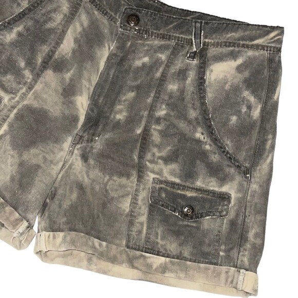 Ralph Lauren Denim Supply Cargo Shorts Womens Size 8 Green Bleached Wash Cuffed - Picture 2 of 11